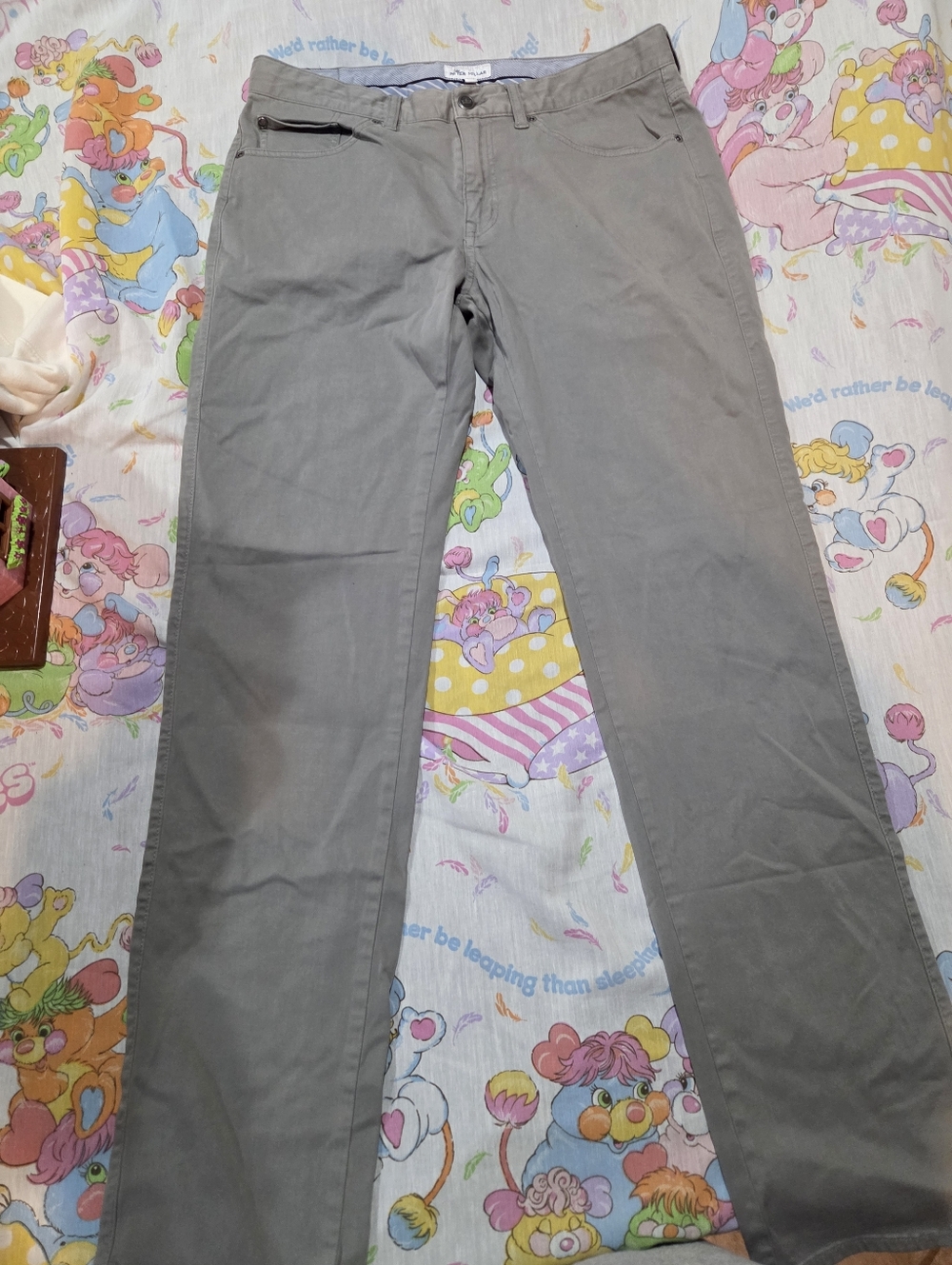 Peter Millar 5-Pocket Pants Men 33 X33 Beige Khaki Stretch Ultimate Sateen